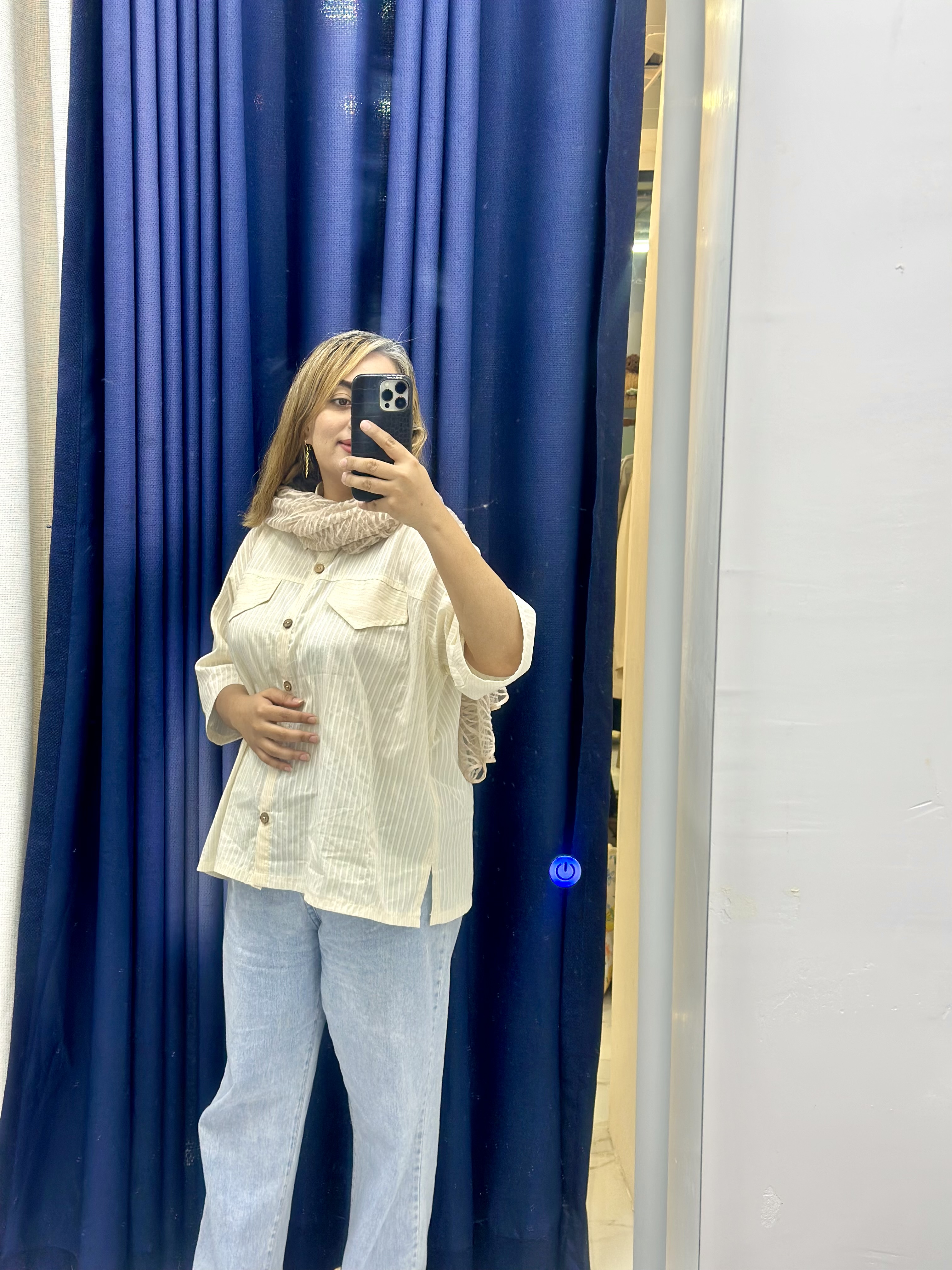 شومیز لینن خوص دار