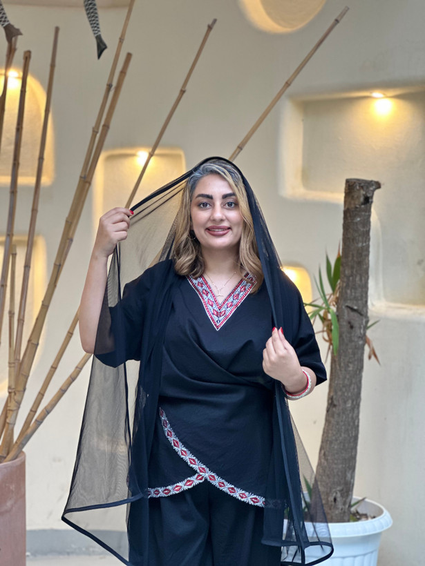 ست شومیز شلوار خوص دوزی